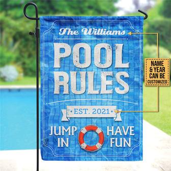 Swimming Pool Rules Personalized Flag - Gift for Pool Owners - Thegiftio UK