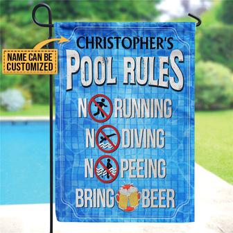 Personalized Swimming Pool Rules No Peeing Flag - Thegiftio UK