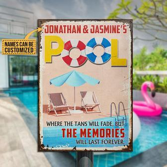 The Memories Will Last Personalized Metal Sign - Pool Gift - Thegiftio UK