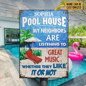 Swimming Pool They Like Custom Metal Sign - Gift for Friends - Thegiftio UK