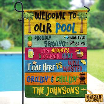 Welcome To Our Pool Personalized Flag - Gift for Pool Owners - Thegiftio UK
