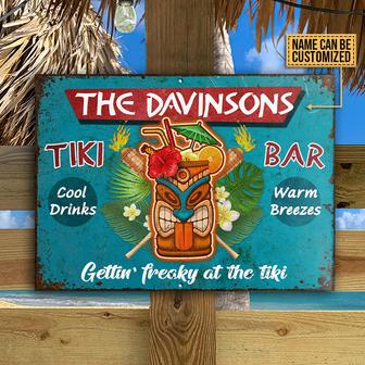 Personalized Tiki Bar Cool Drinks Warm Breezes Metal Sign - Thegiftio UK