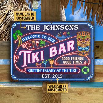 Tiki Bar Gettin Freaky Custom Metal Sign - Gift for Friends - Thegiftio UK