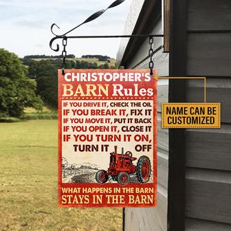Personalized Tractor Barn Rules Metal Sign - Farmer Gift - Thegiftio UK