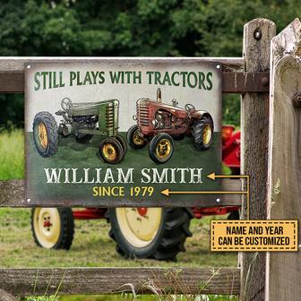 Personalized Tractor Still Plays Metal Sign - Farmer Gift - Thegiftio UK