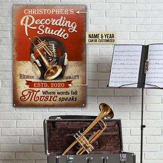 Trumpet Where Words Fail Custom Metal Sign - Thegiftio UK