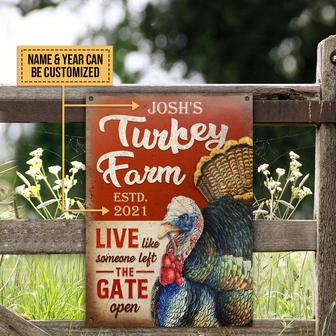 Turkey Farm The Gate Open Custom Metal Sign - Farmer Gift - Thegiftio UK