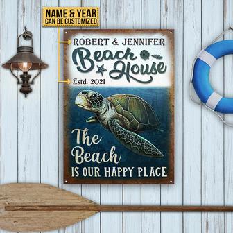 Turtle Beach Happy Place Custom Metal Sign - Gift for Him - Thegiftio UK