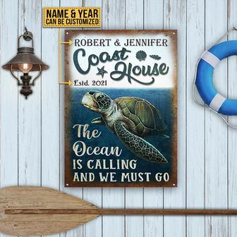 Turtle Ocean Calling Custom Metal Sign - Gift for Friends - Thegiftio UK