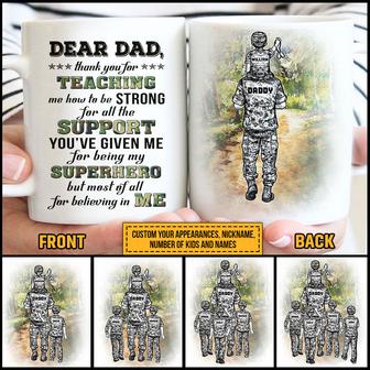 Veteran Dad And Child Thank You Custom Mug - Gift for Dad - Thegiftio UK