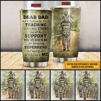 Veteran Dad And Child Thank You Custom Tumbler - Dad Gift - Thegiftio UK
