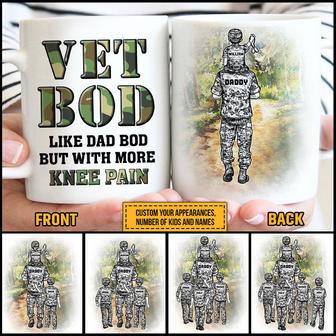 Veteran Dad And Child Vet Bod Like Dad Bod Custom Mug - Thegiftio UK