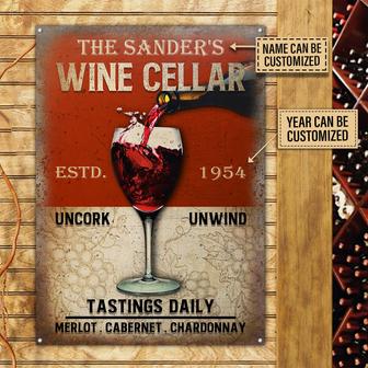 Personalized Wine Cellar Uncork Unwind Custom Metal Sign - Thegiftio UK