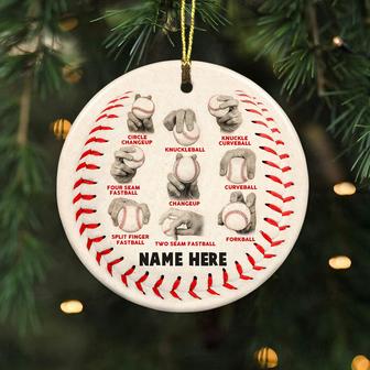 Personalized Baseball Pitching Grips Ornament - Thegiftio