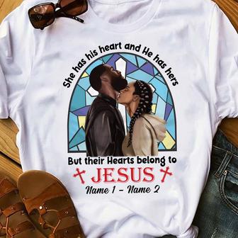 Personalized Belong To Jesus BWA Couple Christian T Shirt - Thegiftio UK