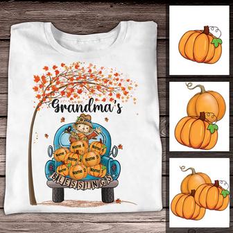 Personalized Fall Halloween Grandma Blessings T Shirt - Thegiftio UK
