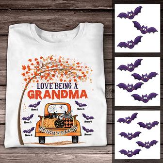 Personalized Fall Halloween Mom Grandma T Shirt - Thegiftio UK
