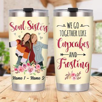 Personalized Girl Friends Cupcake And Frosting Steel Tumbler - Thegiftio UK