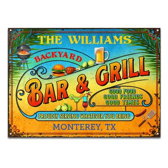 Personalized Grilling Summer Good Food Good Friends Metal - Thegiftio UK