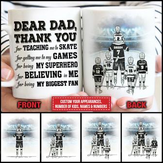 Personalized Hockey Dad And Child Thank You Mug - Dad Gift - Thegiftio UK