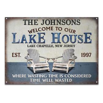 Lake Time Well Wasted Custom Metal Sign - Lake House Gift - Thegiftio UK