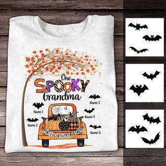 Personalized Mom Grandma Spooky Fall Halloween T Shirt - Thegiftio UK