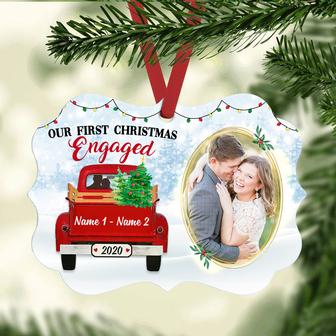 Personalized Our First Christmas Engaged Red Truck MDF Benelux Ornament NB91 73O36 - Thegiftio UK