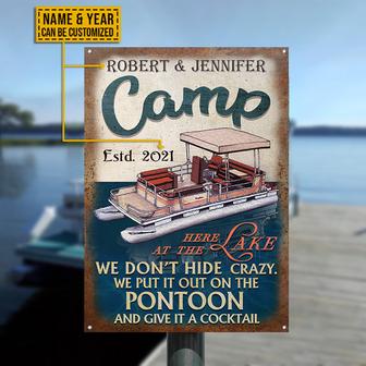 Pontoon Camp Crazy Personalized Metal Sign - Camper Gift - Thegiftio UK