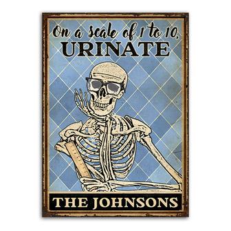 Skull Skeleton Personalized Metal Sign - Gift for Bathroom - Thegiftio UK