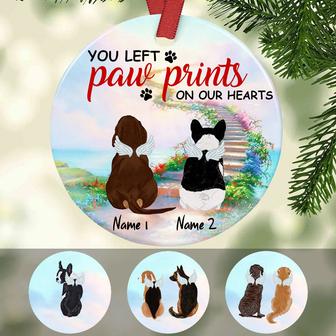 Personalized You Left Paw Prints on My Heart Dog Memorial Ornament - Thegiftio UK