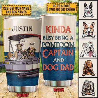 Kinda Busy Being Pontoon Captain Custom Tumbler - Thegiftio UK