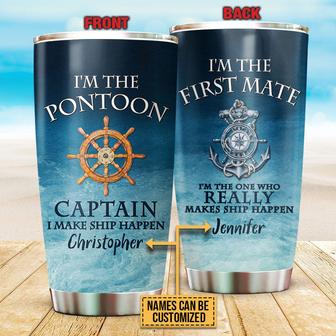 Pontoon Captain Ship Happen Custom Tumbler - Couple Gift - Thegiftio UK