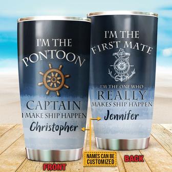 Pontoon I'm The Pontoon Captain Custom Tumbler - Couple Gift - Thegiftio UK