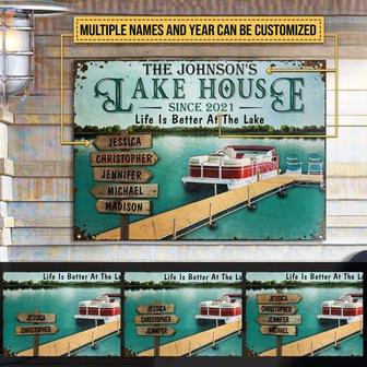 Pontoon Lake House Life Is Better Custom Metal Sign - Gift - Thegiftio UK