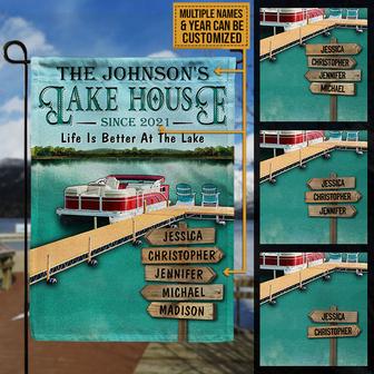 Pontoon Lake House Life Is Better Custom Flag - Home Gift - Thegiftio UK