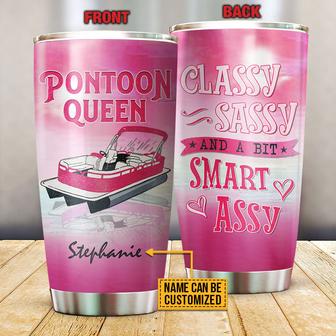 Pontoon Queen Classy Personalized Tumbler - Gift for Boaters - Thegiftio UK