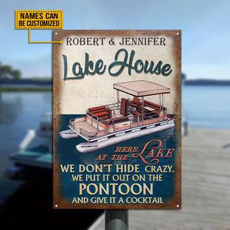 Pontoon Lake House Crazy Custom Metal Sign - Boater Gift - Thegiftio UK