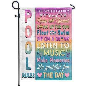 Pool Rules Relax Personalized Flag - Gift for Pool Lovers - Thegiftio UK