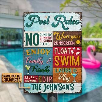 Pool Rules Relax Unwind Custom Metal Sign - Pool Gift - Thegiftio UK