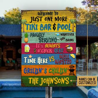 Pool Tiki Bar Custom Metal Sign - Gift for Friends - Thegiftio UK