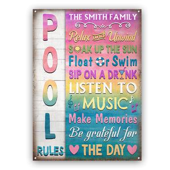 Pool Rules Relax Personalized Sign - Gift for Pool Lovers - Thegiftio UK