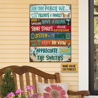 Porch Gather With Friends Custom Metal Sign - Thegiftio UK