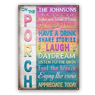 Porch Gather With Friends Family Custom Metal Sign - Gift - Thegiftio UK