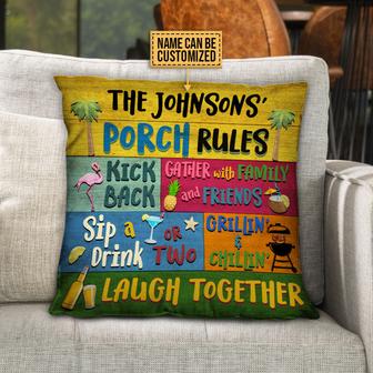 Porch Rules Kick Back Personalized Pillow - Gift for Home - Thegiftio UK