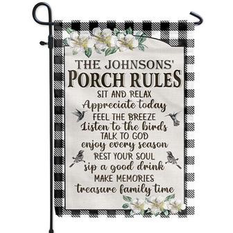 Porch Rules Welcome Personalized Flag - Gift for Homeowners - Thegiftio UK