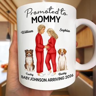 Promoted To Mommy & Daddy Baby Arriving Custom Mug - Gift - Thegiftio UK