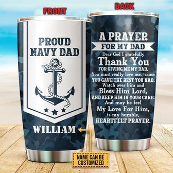 Proud Navy Dad Custom Tumbler - Gift for Navy Veteran Father - Thegiftio UK