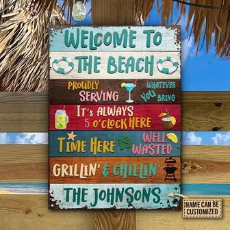 Proudly Serving Whatever Custom Metal Sign - Beach Gift - Thegiftio UK