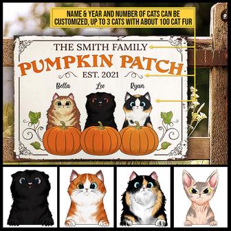 Pumpkin Patch Family Custom Metal Sign - Gift for Cat Lovers - Thegiftio UK