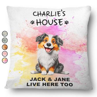 Dog House Live Here Custom Pillow - Gift for Dog Lovers - Thegiftio UK